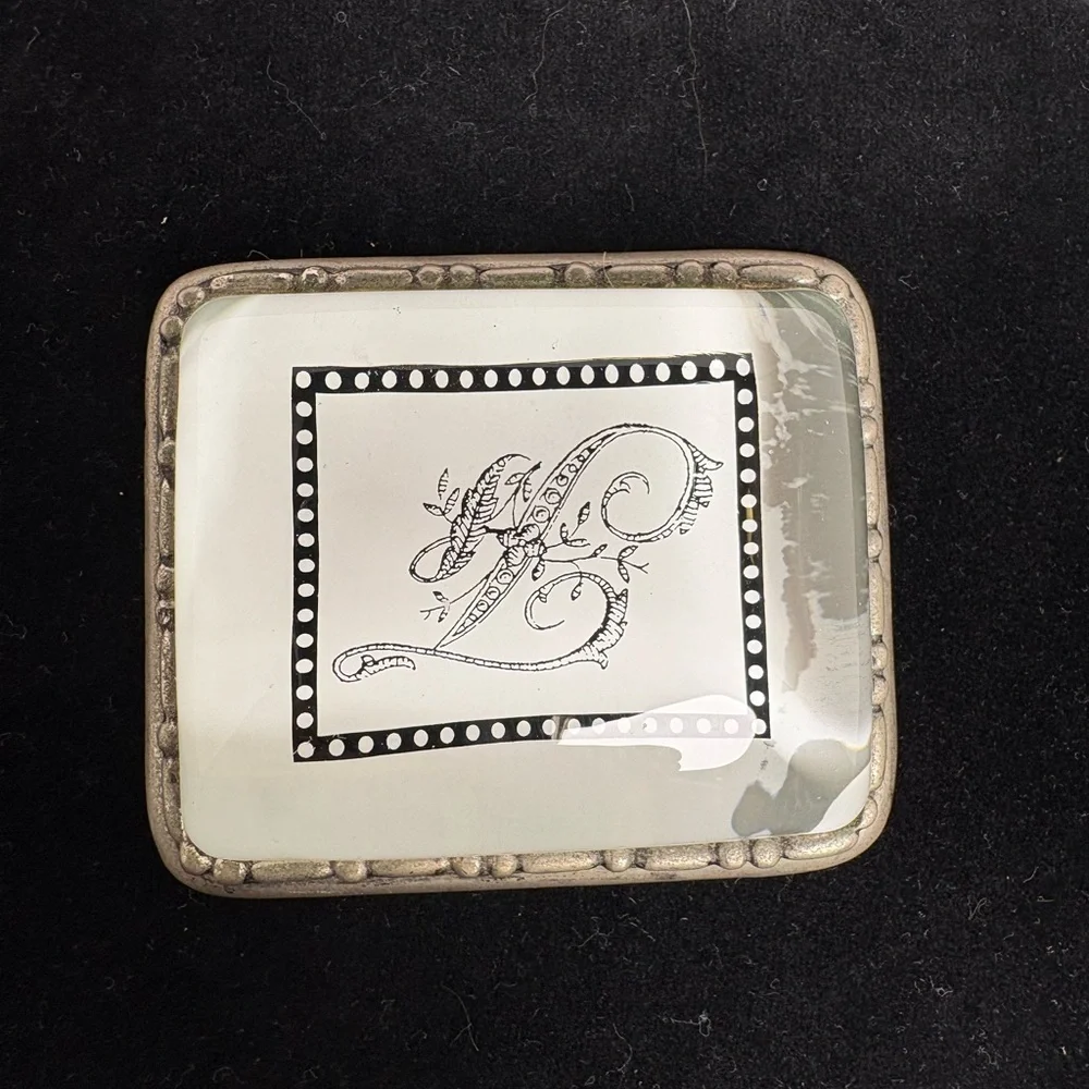 Mary Carol Home Collection Script “F”Monogram Initial Paper Weight